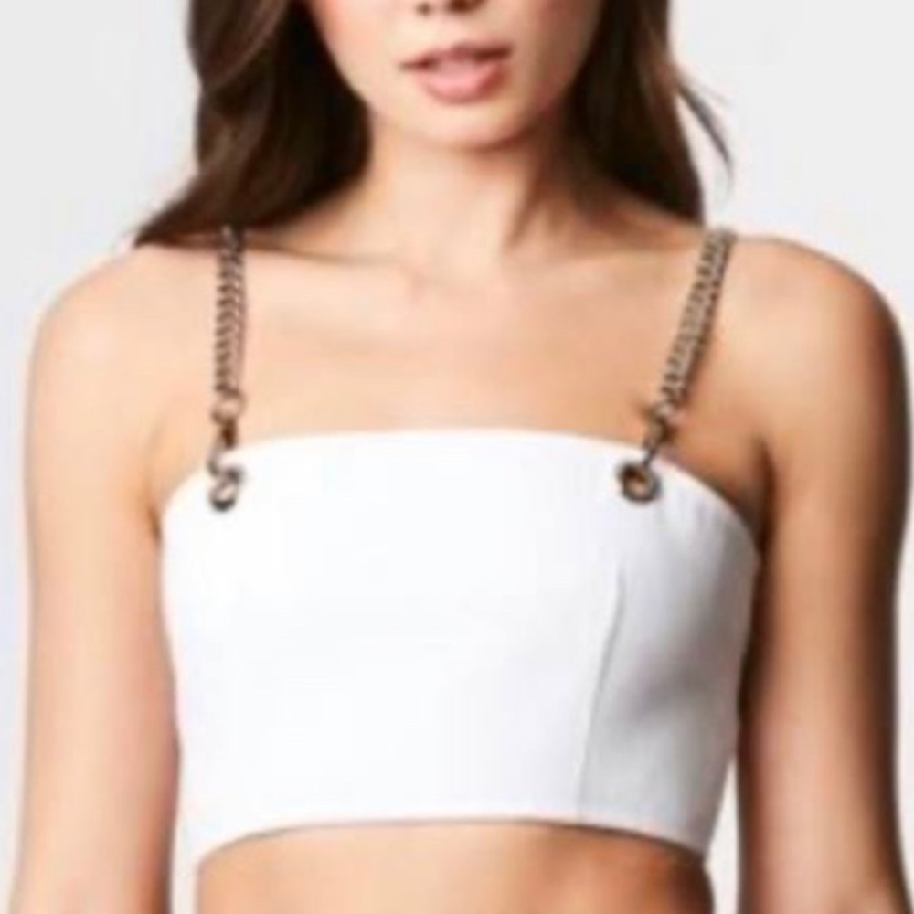 BLACK Carmar Denim Crop Top NWOT Purchased From LF stores